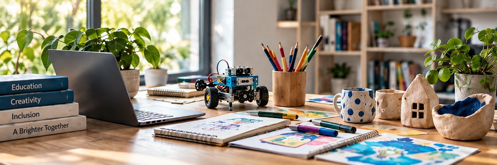Education, creativity and digital learning workspace